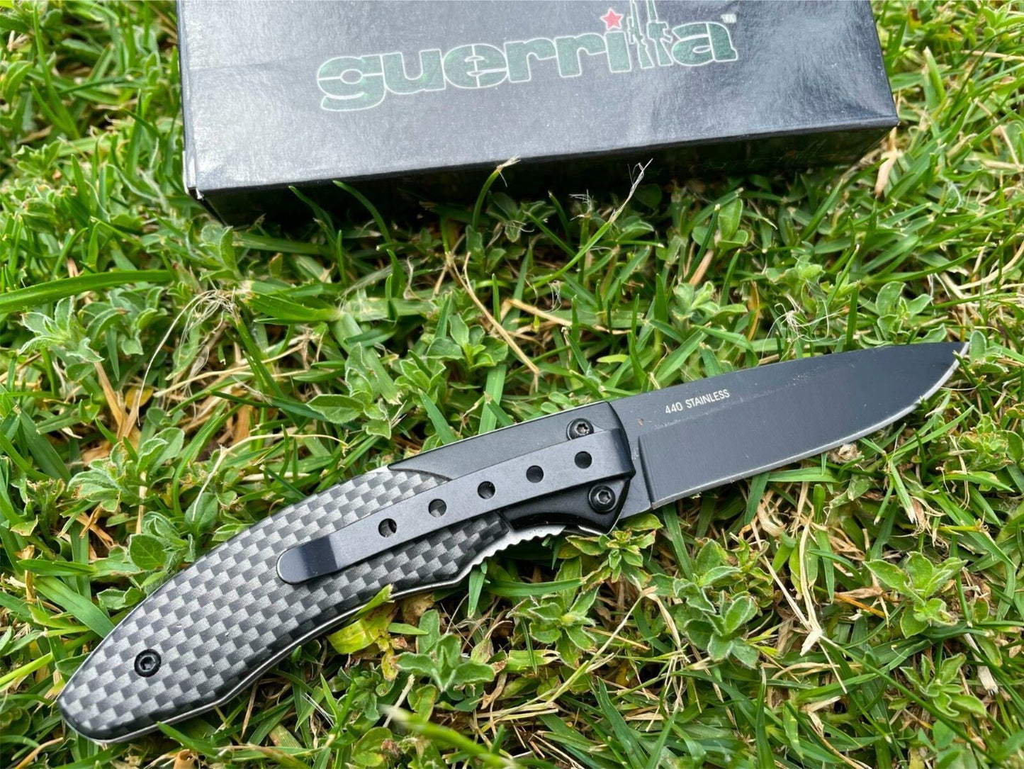 RIDGELINE GUERRILLA KNIFE CARBONMAN - GKCARBON POCKET KNIFE 440 STAINLESS ***