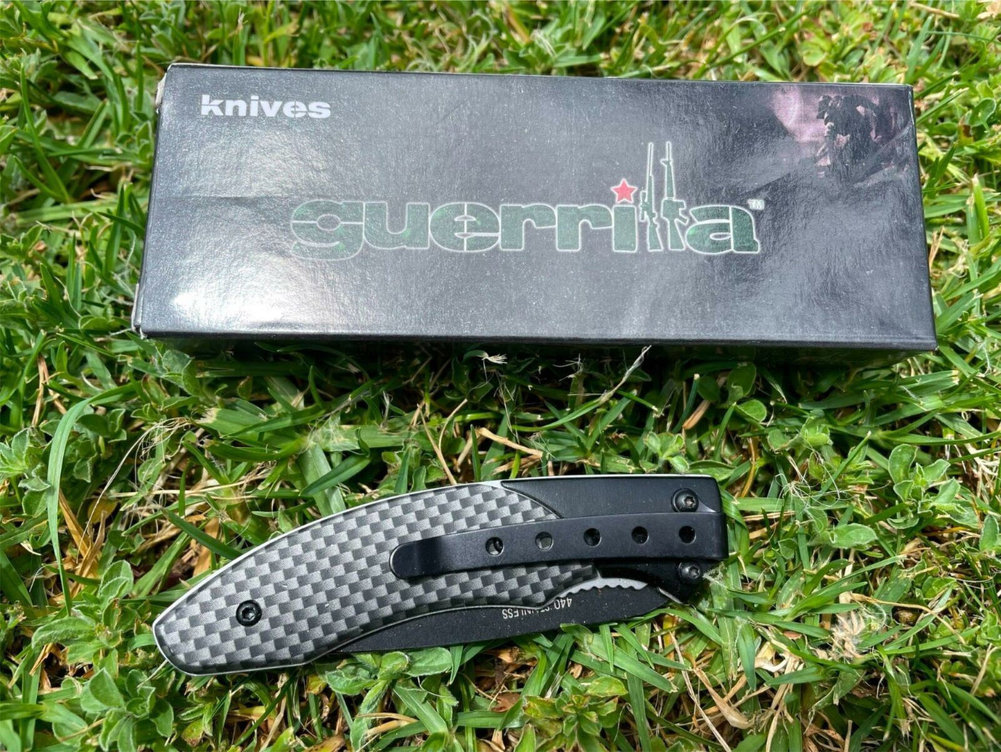 RIDGELINE GUERRILLA KNIFE CARBONMAN - GKCARBON POCKET KNIFE 440 STAINLESS ***