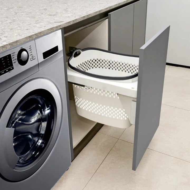 Belgique Laundry Pull Out Basket Bin 45L White CCA-BY450