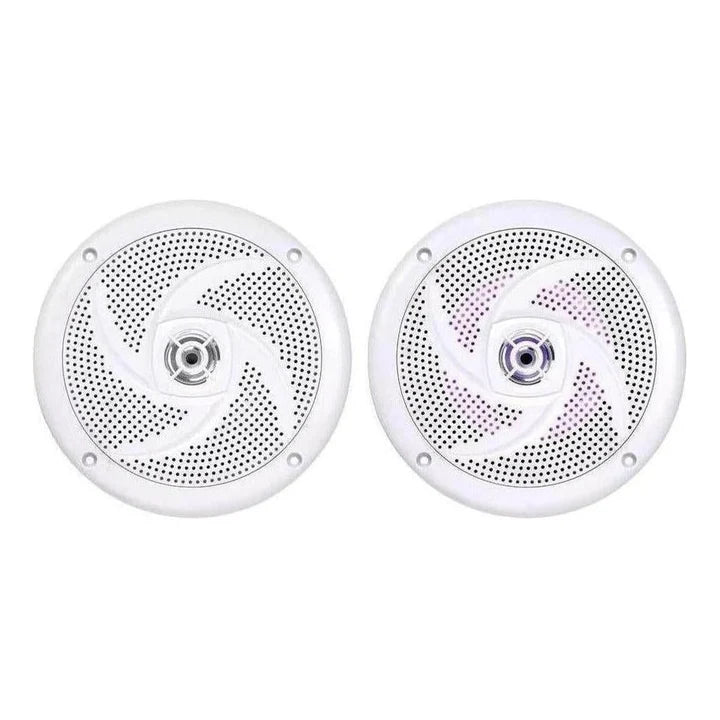 Finch 6.5" Low Profile 60W Slimline Speakers with LED Lights White 1 pair FIN-DBS6024W-LED