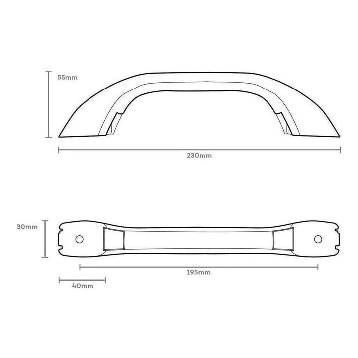 Finch Plastic Grab Handle Black 230mm Vendor FIN-GRAB200B
