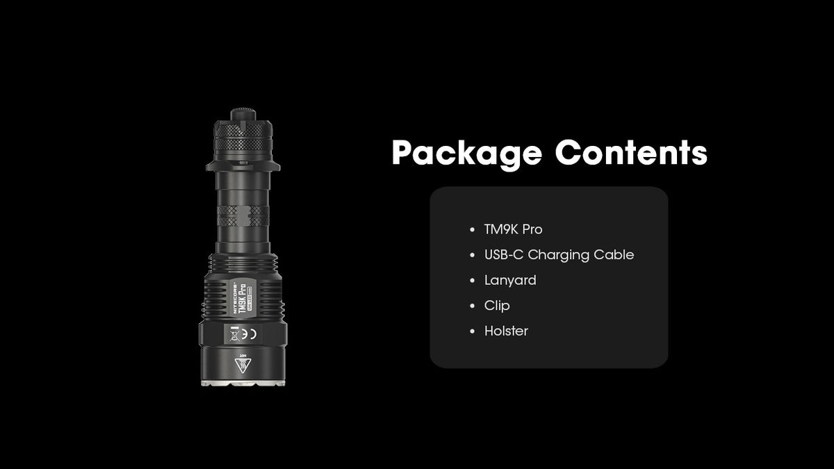 Nitecore TM9K Pro Rechargeable Tactical Flashlight Tiny Monster 9900 Lumens TM9KPRO