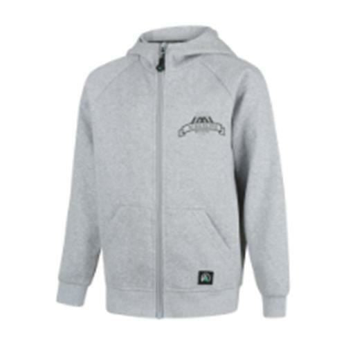 RIDGELINE KIDS IMPACT RECYCLED ZIP FRONT HOODED FLEECE GREY MARLE 6Y - RLKFJIRGM