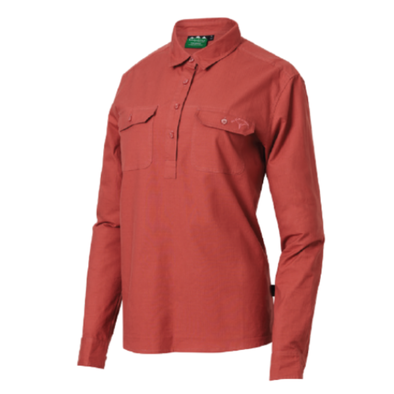 RIDGELINE WOMENS YARD PLACKET SHIRT ROSE 2XL RLLSHYPRS5