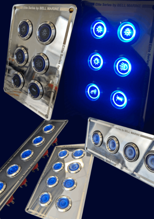 Bell Marine Elite Switch Backlit 8 Gang SIDE BY SIDE On/Off 15A P/N: 90250-15