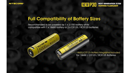 Nitecore P30 (New) 1000 Lumen High Power Long-Range Hunting Flashlight Kit P30NEWHUNTKIT