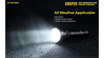 Nitecore P30 (New) 1000 Lumen High Power Long-Range Hunting Flashlight Kit P30NEWHUNTKIT