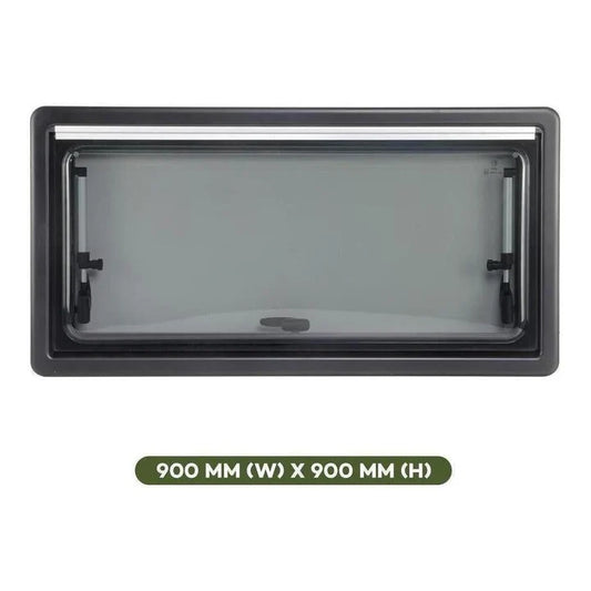 Finch Double Glazed Acrylic Window 900 x 900 With Blind and Fly Screen FIN-RW900900
