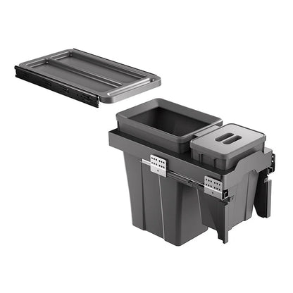Belgique Kitchen Pull Out Dual Bin 18L + 6L Black CCA-BC300A