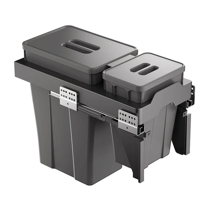 Belgique Kitchen Pull Out Dual Bin 18L + 6L Black CCA-BC300A