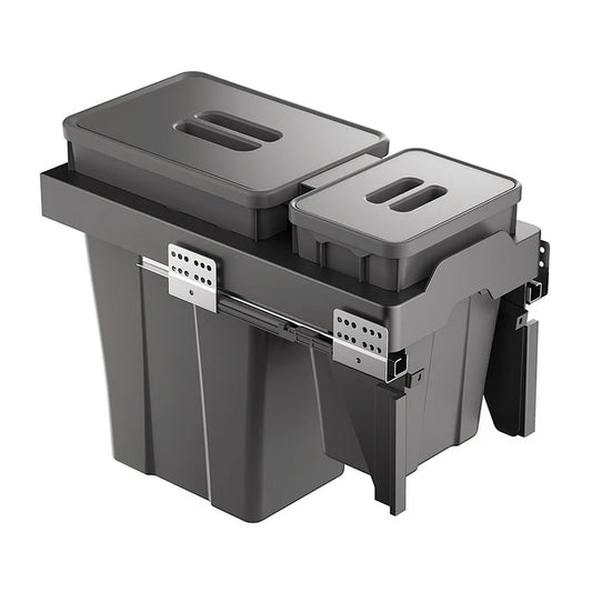 Belgique Kitchen Pull Out Dual Bin 18L + 6L Black CCA-BC300A