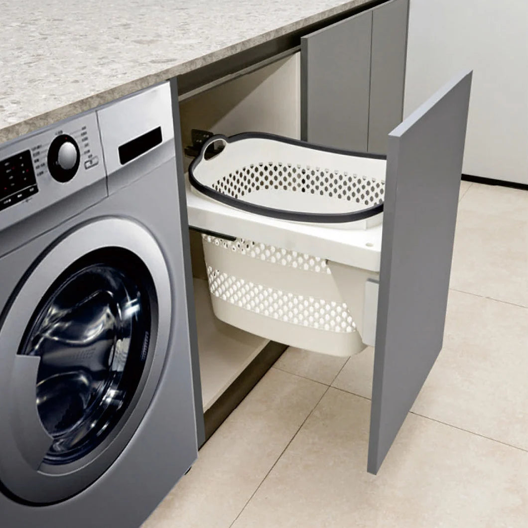 Belgique Laundry Pull Out Basket Bin 45L White CCA-BY450