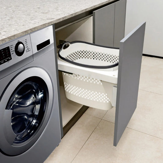 Belgique Laundry Pull Out Basket Bin 45L White CCA-BY450