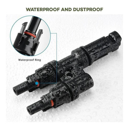Finch 2 To 1 T Branch MC4 Solar Panel Cable Connectors Male and Female IP67 Pair VendorFinch FIN-SOLMC4T