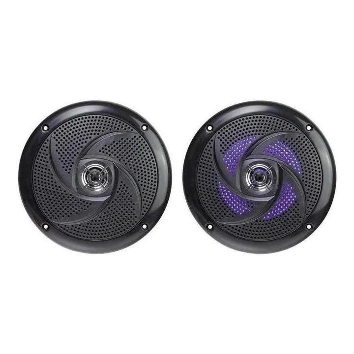 Finch 6.5" Low Profile 60W Slimline Speakers with LED Lights Black 1 pair FIN-DBS6024B-LED