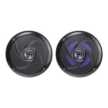 Finch 6.5" Low Profile 60W Slimline Speakers with LED Lights Black 1 pair FIN-DBS6024B-LED
