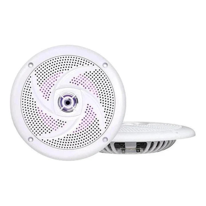 Finch 6.5" Low Profile 60W Slimline Speakers with LED Lights White 1 pair FIN-DBS6024W-LED
