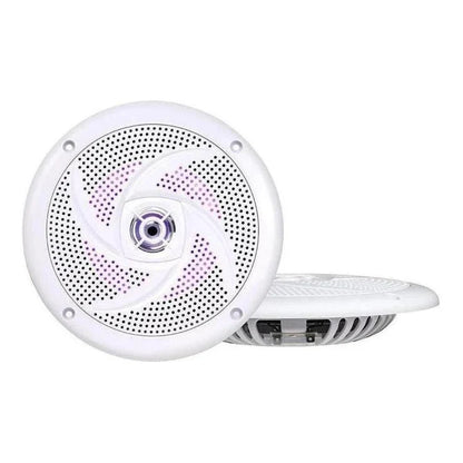 Finch 6.5" Low Profile 60W Slimline Speakers with LED Lights White 1 pair FIN-DBS6024W-LED