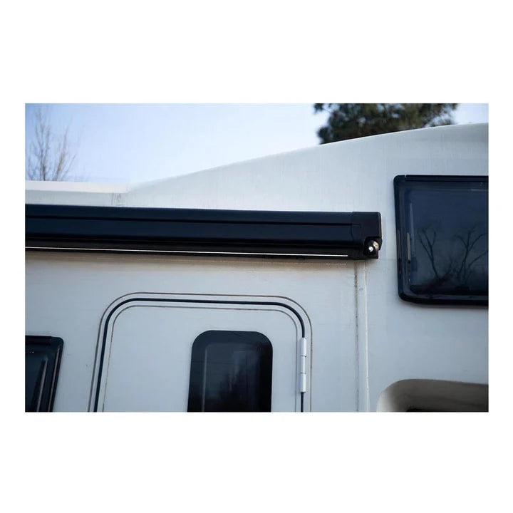Finch Awning Side Mount Manual inc Support Leg 3 x 2.5m Black FIN-AWS27SM300B