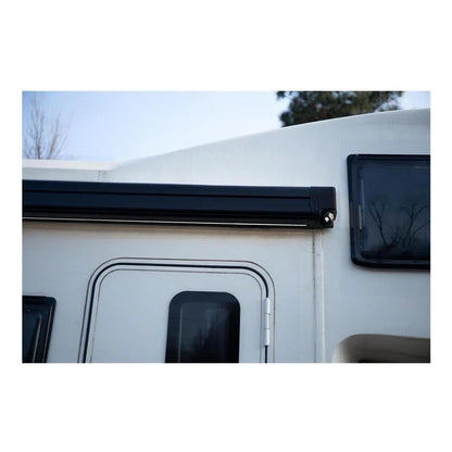 Finch Awning Side Mount Manual inc Support Leg 2.2 x1.65m Black FIN-AWS27SM220B
