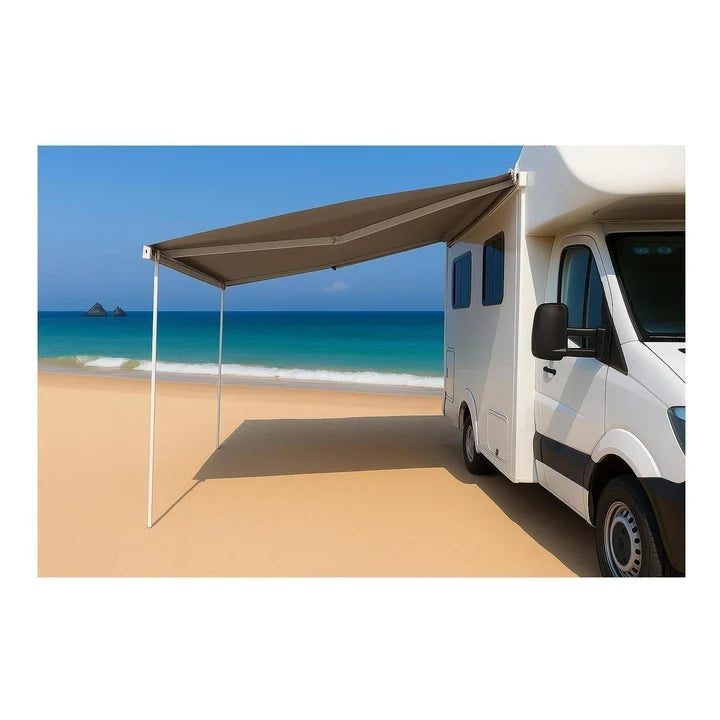 Finch Awning Side Mount Manual inc Support Leg 2.2 x1.65m Black FIN-AWS27SM220B