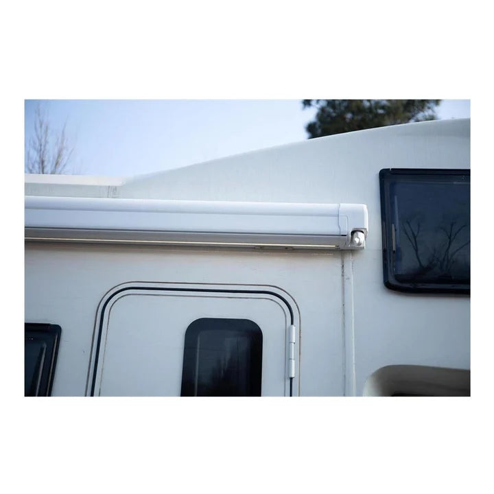 Finch Awning Side Mount Manual inc Support Leg 3.5 x 2.5m White FIN-AWS27SM350W