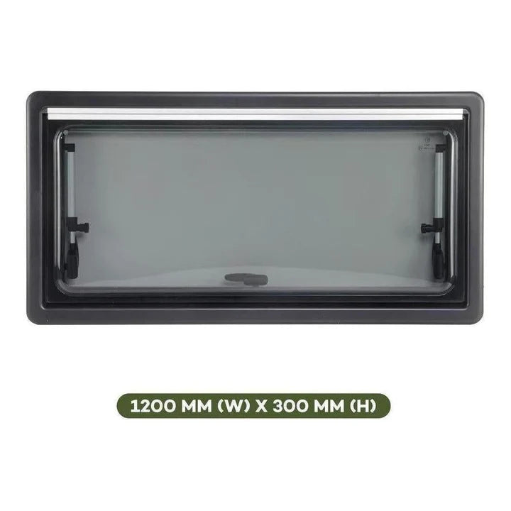 Finch Double Glazed Acrylic Window 1200 x 300 With Blind and Fly Screen FIN-RW1200300