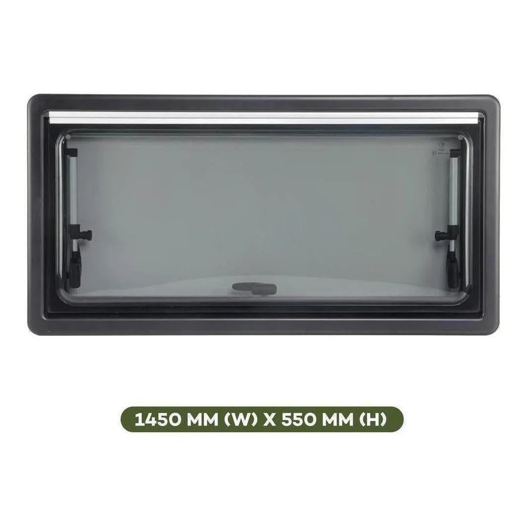Finch Double Glazed Acrylic Window 1450 x 550 With Blind and Fly Screen FIN-RW1450550