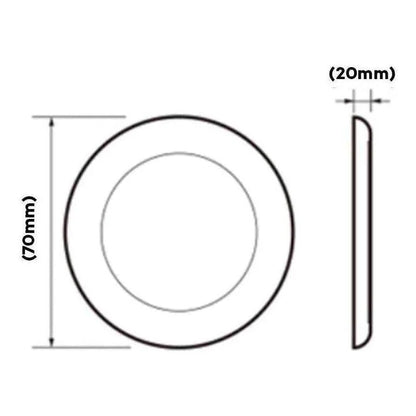 Finch RV 12v Slimline LED Downlight 70mm Cool White Light - White FIN-200598-1LED