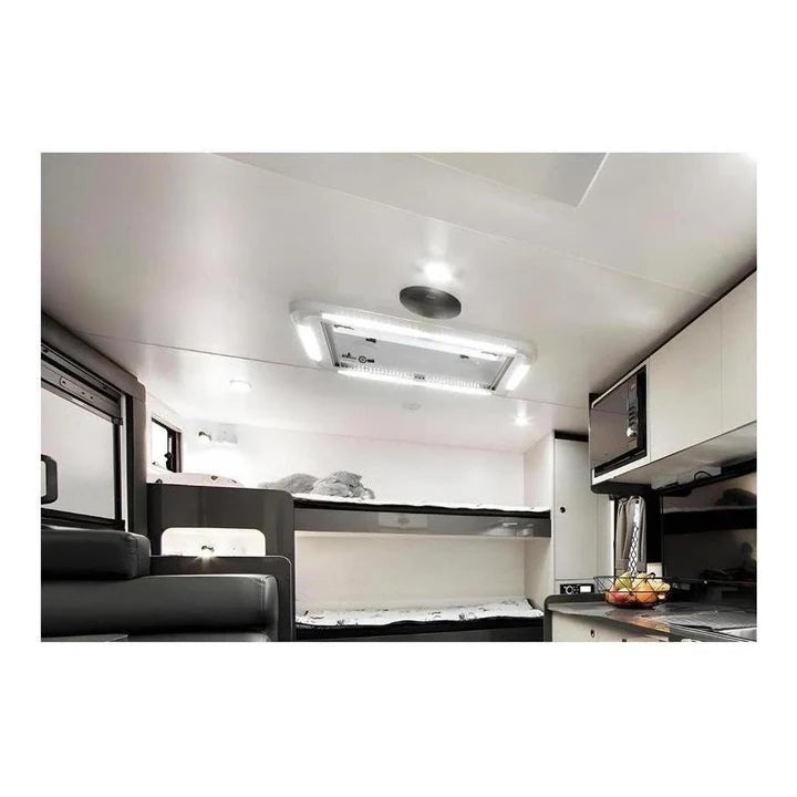 Finch Vented Skylight Hatch 450 x 400mm With LED Lights / Blind and Fly Screen FIN-RSL450400V
