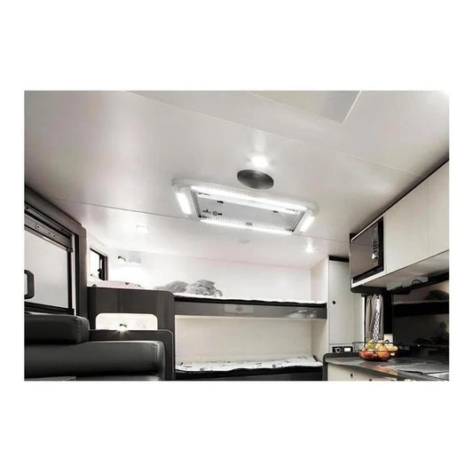 Finch Vented Skylight Hatch 450 x 400mm With LED Lights / Blind and Fly Screen FIN-RSL450400V