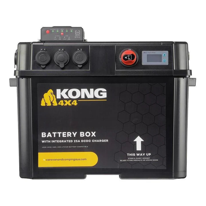 Kong 12V Battery Box Power Station With 25 Amp DC-DC Charger IP66 KNG-BB1001