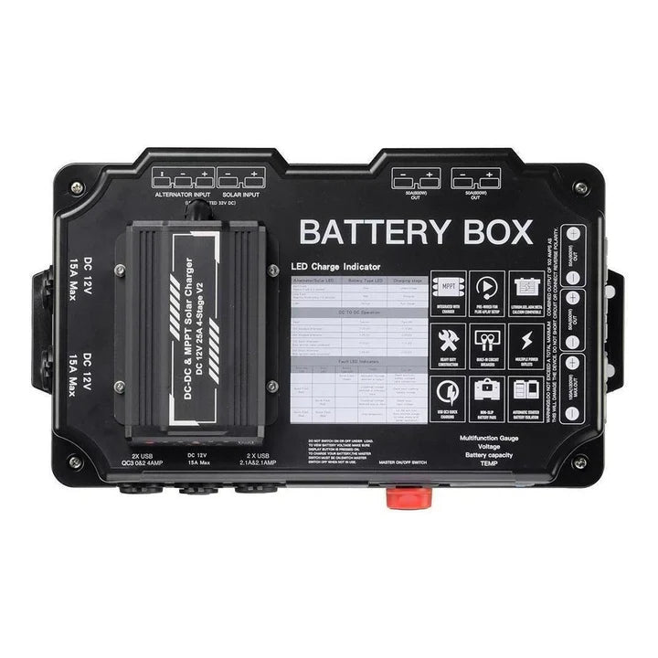 Kong 12V Battery Box Power Station With 25 Amp DC-DC Charger IP66 KNG-BB1001