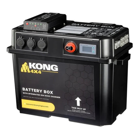 Kong 12V Battery Box Power Station With 25 Amp DC-DC Charger IP66 KNG-BB1001