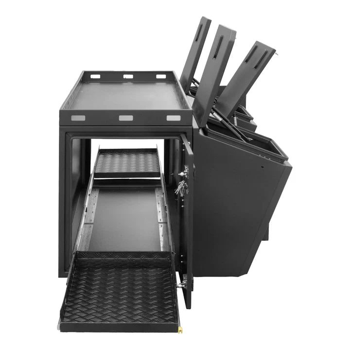 Kong Black Aluminium Beast Tool Box 4 Compartments 2100x1133x755mm KNG-TB21004C