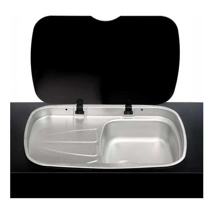 Kong Slide Out Kitchen 1200 x 500mm inc Thetford K1540 Mini Grill / MK3 Argent Sink - Black Vendor KNG-SOK1001B