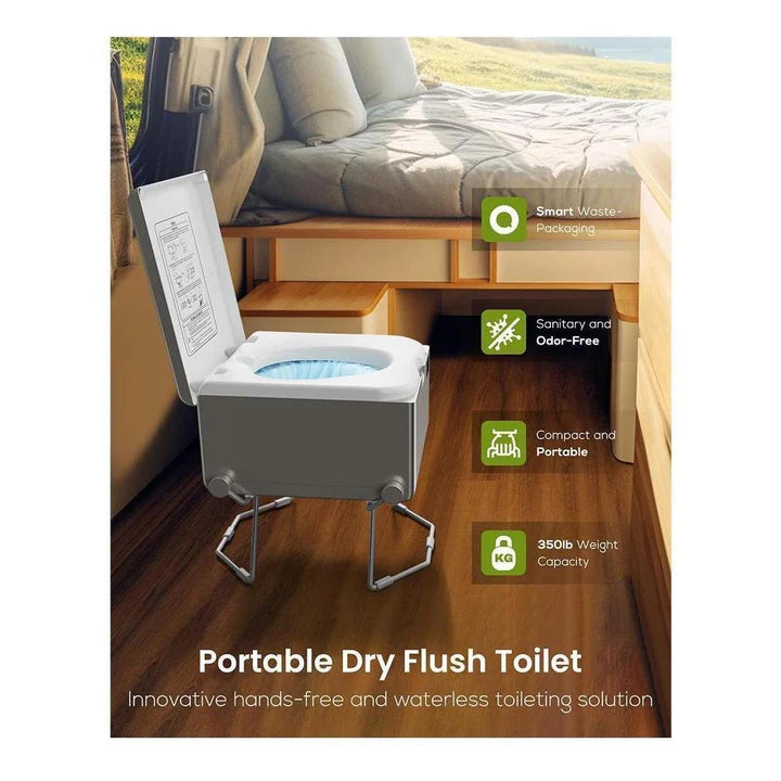 LooSeal EVO Auto Sealing Waterless Portable Toilet Grey CCA-LE310G