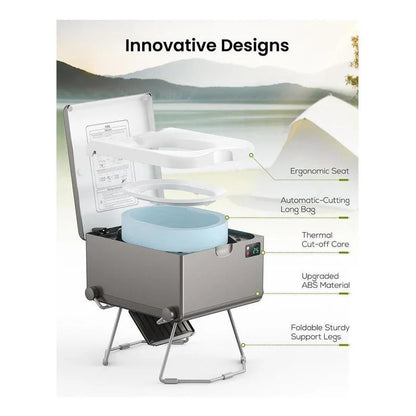 LooSeal EVO Auto Sealing Waterless Portable Toilet Grey CCA-LE310G