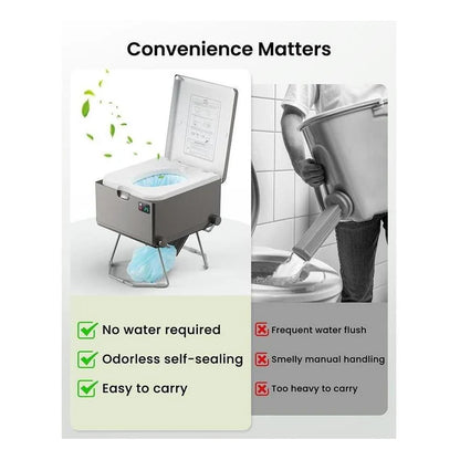LooSeal EVO Auto Sealing Waterless Portable Toilet Grey CCA-LE310G