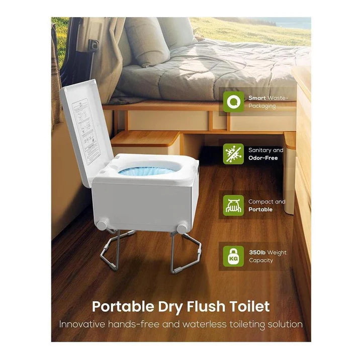 LooSeal EVO Auto Sealing Waterless Portable Toilet Grey CCA-LE310S