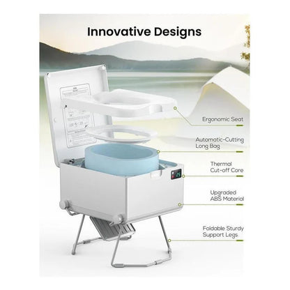 LooSeal EVO Auto Sealing Waterless Portable Toilet Grey CCA-LE310S