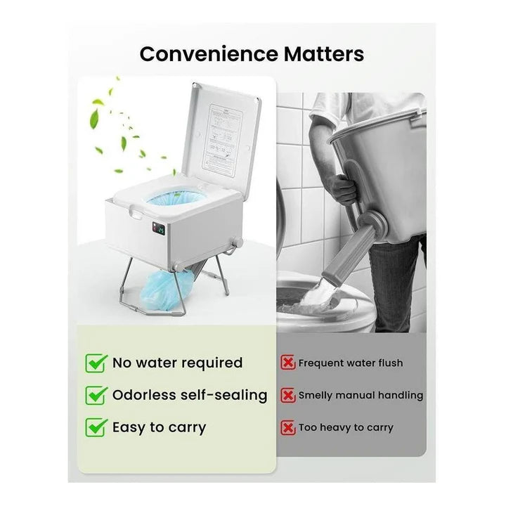 LooSeal EVO Auto Sealing Waterless Portable Toilet Grey CCA-LE310S
