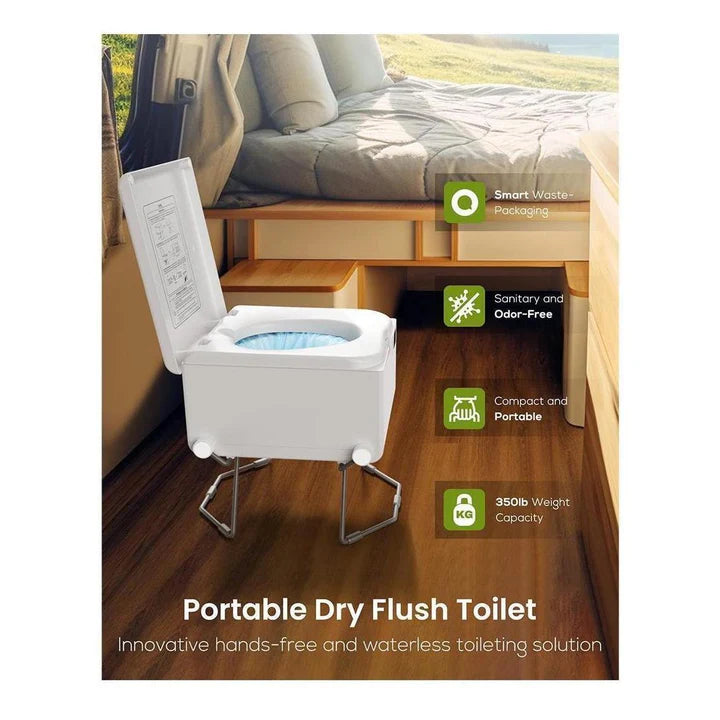 LooSeal EVO Auto Sealing Waterless Portable Toilet White CCA-LE310W