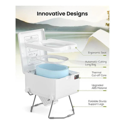 LooSeal EVO Auto Sealing Waterless Portable Toilet White CCA-LE310W