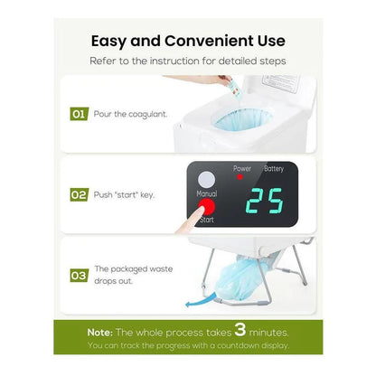 LooSeal EVO Auto Sealing Waterless Portable Toilet White CCA-LE310W