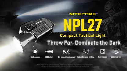 Nitecore NPL27 650 Lumen Magnetic Rechargeable Rail Light NPL27
