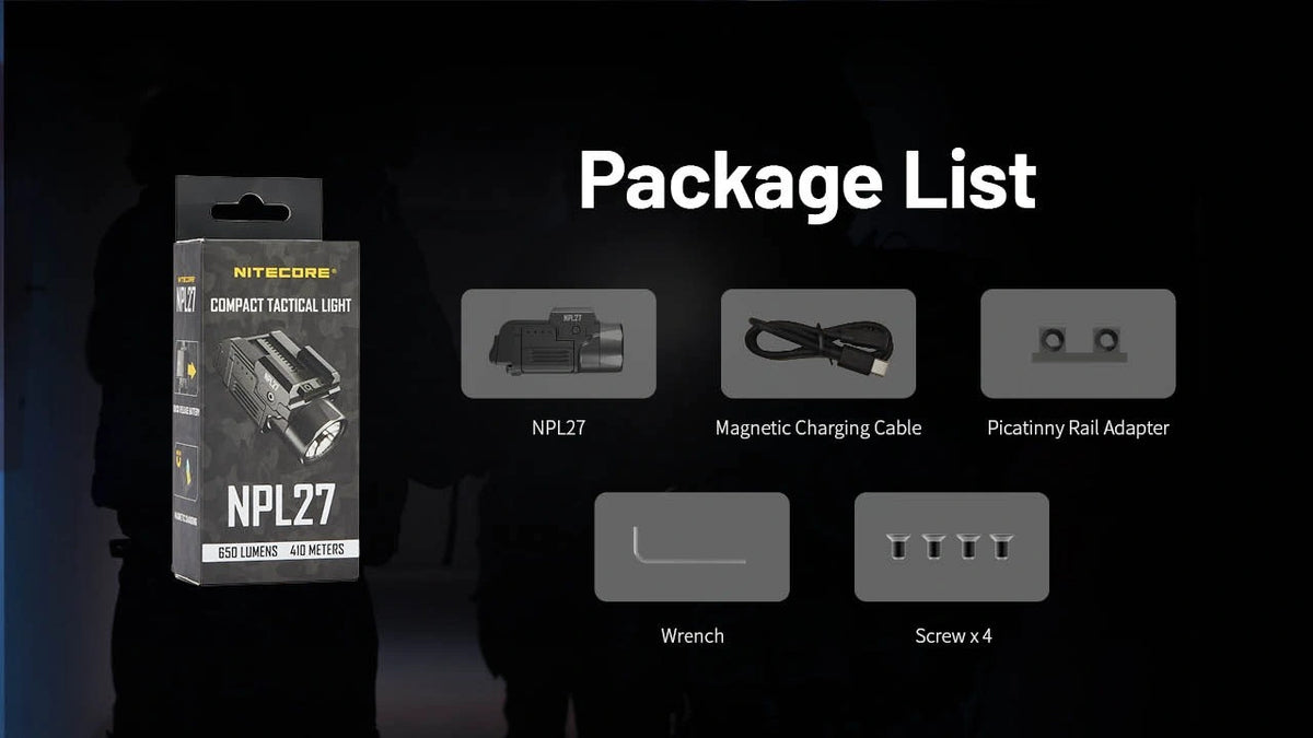 Nitecore NPL27 650 Lumen Magnetic Rechargeable Rail Light NPL27
