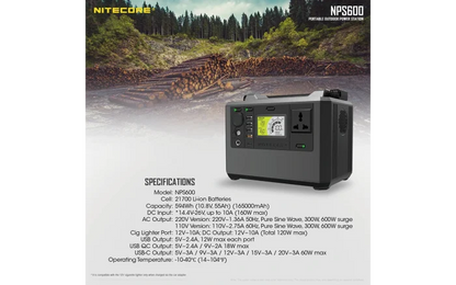 NITECORE Portable Outdoor Power Station, 600Wh NPS600