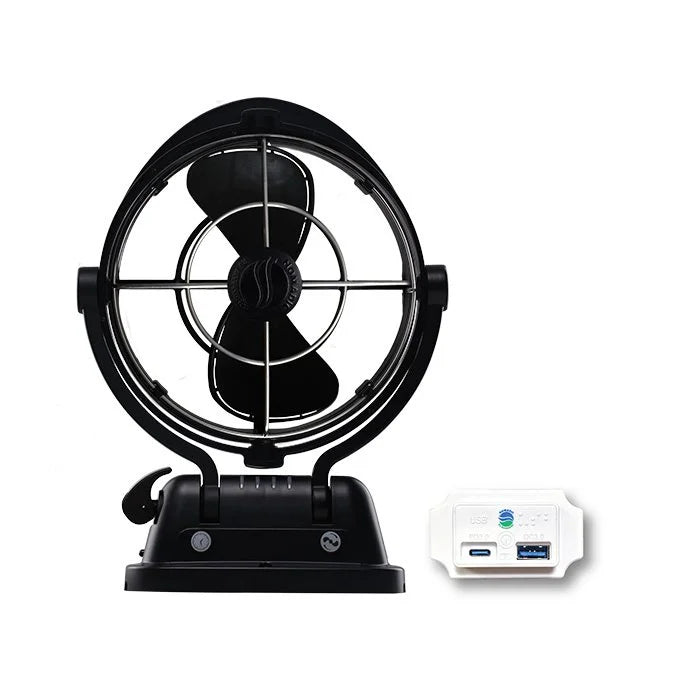 Nomadic RV Fan (Black) & Fast Charger USB (White) Combo NRVFAN0003