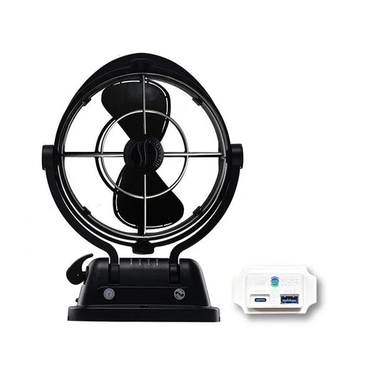 Nomadic RV Fan (Black) & Fast Charger USB (White) Combo NRVFAN0003